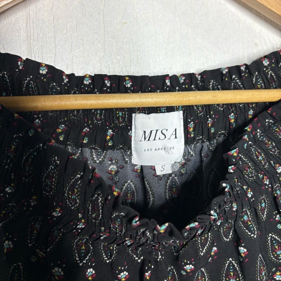 Misa Los Angeles Saskiya off the shoulder ruffle sleeve blouse black size small - Picture 6 of 11